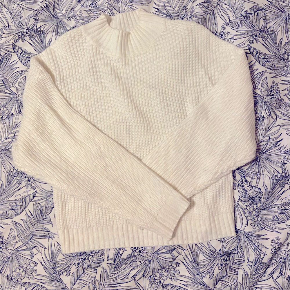 Zaful White-Cream Ribbed Sweater